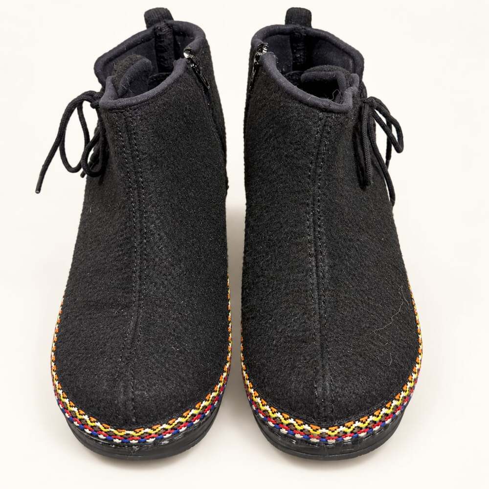 Dansko Black Felt Wool Makara Ankle Booties